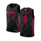 Men's Nike Portland Trail Blazers #5 Seth Curry Authentic Black NBA Jersey - City Edition