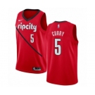 Men's Nike Portland Trail Blazers #5 Seth Curry Red Swingman Jersey - Earned Edition