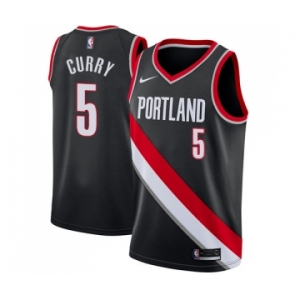 Men's Nike Portland Trail Blazers #5 Seth Curry Swingman Black NBA Jersey - Icon Edition