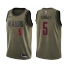 Men's Nike Portland Trail Blazers #5 Seth Curry Swingman Green Salute to Service NBA Jersey