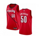 Men's Nike Portland Trail Blazers #50 Caleb Swanigan Red Swingman Jersey - Earned Edition