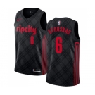 Men's Nike Portland Trail Blazers #6 Nik Stauskas Authentic Black NBA Jersey - City Edition