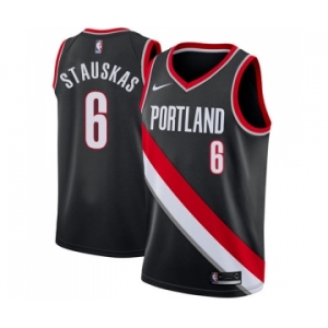 Men's Nike Portland Trail Blazers #6 Nik Stauskas Swingman Black NBA Jersey - Icon Edition