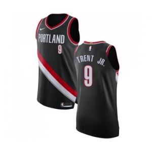 Men's Nike Portland Trail Blazers #9 Gary Trent Jr. Authentic Black NBA Jersey - Icon Edition