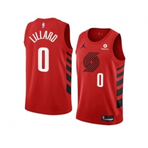 Men's Portland Trail Blazers #0 Damian Lillard 2022-23 Red Statement Edition Swingman Stitched Basketball Jersey