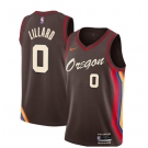 Men's Portland Trail Blazers #0 Damian Lillard Authentic coffee Basketball Jersey 2020-2021 City Edition