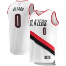 Men's Portland Trail Blazers #0 Damian Lillard Fanatics Branded White 2020-21 Fast Break Replica Jersey