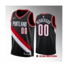 Men's Portland Trail Blazers #00 Scoot Henderson Black 2023 Draft Icon Edition Stitched Basketball Jersey