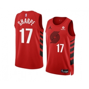 Men's Portland Trail Blazers #17 Shaedon Sharpe 2022-23 Red Statement Edition Swingman Stitched Basketball Jersey