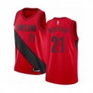 Men's Portland Trail Blazers #21 Hassan Whiteside Authentic Red Basketball Jersey Statement Edition