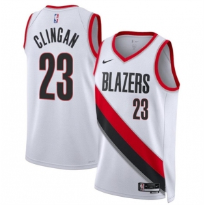 Men's Portland Trail Blazers #23 Donovan Clingan White 2024 Draft Association Edition Stitched Basketball Jersey