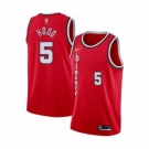 Men's Portland Trail Blazers #5 Rodney Hood Authentic Red Hardwood Classics Basketball Jersey