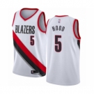 Men's Portland Trail Blazers #5 Rodney Hood Authentic White Basketball Jersey - Association Edition