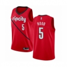 Men's Portland Trail Blazers #5 Rodney Hood Red Swingman Jersey - Earned Edition