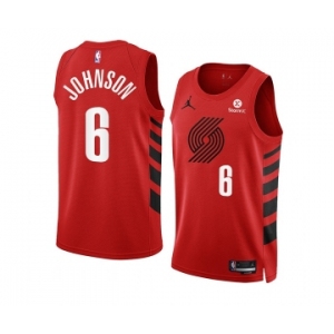 Men's Portland Trail Blazers #6 Keon Johnson 2022-23 Red Statement Edition Swingman Stitched Basketball Jersey