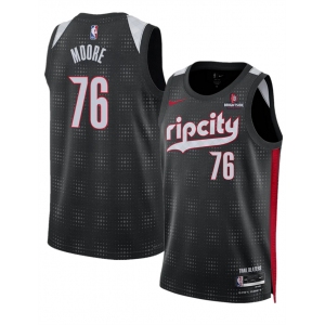 Men's Portland Trail Blazers #76 Taze Moore Black 2024-25 City Edition Edition Stitched Basketball Jersey