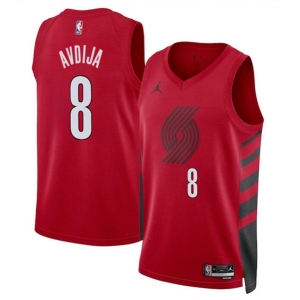 Men's Portland Trail Blazers #8 Deni Avdija Red Statement Edition Stitched Basketball Jersey