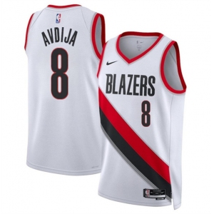 Men's Portland Trail Blazers #8 Deni Avdija White Association Edition Stitched Basketball Jersey