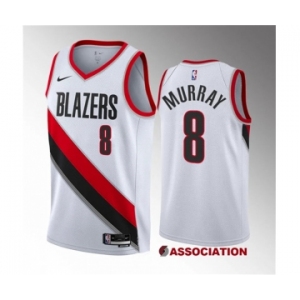 Men's Portland Trail Blazers #8 Kris Murray White 2023 Draft Association Edition Stitched Basketball Jersey