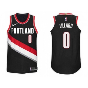 Nike NBA Portland Trail Blazers #0 Damian Lillard Jersey 2017-18 New Season Black Jersey