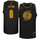 nba portland trailblazers #0 damian lillard black[gold lettering fashion]