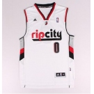 nba portland trailblazers #0 damian lillard white-1[revolution 30 swingman]