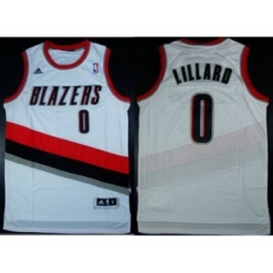 nba portland trailblazers #0 damian lillard white[revolution 30 swingman]