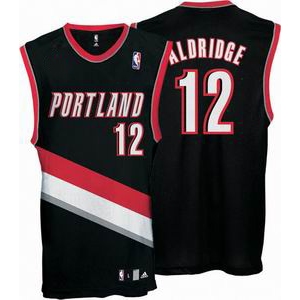 nba portland trailblazers #12 aldridge black