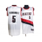 nba portland trailblazers #5 fernandez white