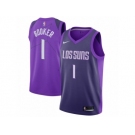 Men Nike Phoenix Suns #1 Devin Booker Authentic Purple NBA Jersey - City Edition