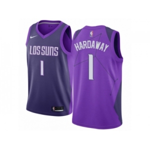 Men Nike Phoenix Suns #1 Penny Hardaway Authentic Purple NBA Jersey - City Edition