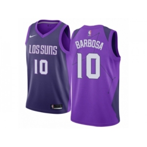 Men Nike Phoenix Suns #10 Leandro Barbosa Authentic Purple NBA Jersey - City Edition