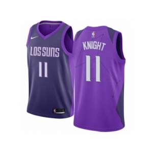 Men Nike Phoenix Suns #11 Brandon Knight Authentic Purple NBA Jersey - City Edition