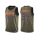 Men Nike Phoenix Suns #34 Charles Barkley Green Salute to Service NBA Swingman Jerse