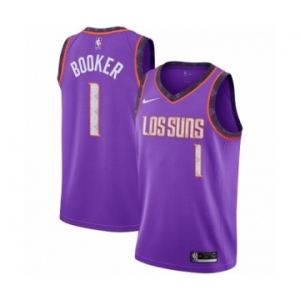 Men's Nike Phoenix Suns #1 Devin Booker Swingman Purple NBA Jersey - 2018-19 City Edition