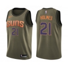 Men's Nike Phoenix Suns #21 Richaun Holmes Swingman Green Salute to Service NBA Jersey