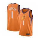 Men's Phoenix Suns #1 Devin Booker Authentic Orange Finished Basketball Jersey - Statement Edition