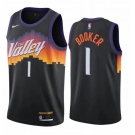 Men's Phoenix Suns #1 Devin Booker  Black Basketball Jersey 2020-2021 City Edition