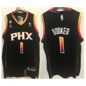 Men's Phoenix Suns #1 Devin Booker Black Stitched Basketball Jersey