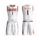 Men's Phoenix Suns #1 Devin Booker Swingman White Basketball Suit Jersey - Association Edition