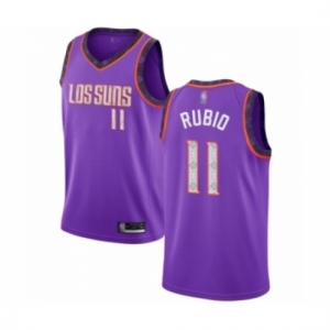 Men's Phoenix Suns #11 Ricky Rubio Authentic Purple Basketball Jersey 2018 -19 City Edition