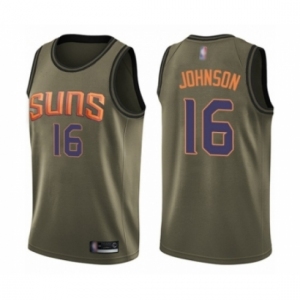 Men's Phoenix Suns #16 Tyler Johnson Swingman Green Salute to Service Basketball Jersey