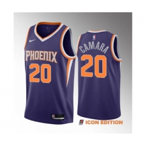 Men's Phoenix Suns #20 Toumani Camara Purple 2023 Draft Icon Edition Stitched Basketball Jersey