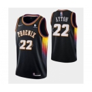 Men's Phoenix Suns #22 Deandre Ayton Black Stitched Basketball Jersey