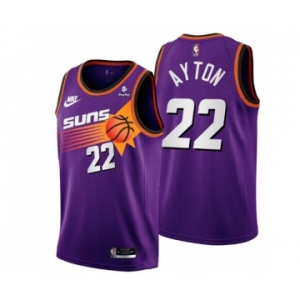 Men's Phoenix Suns #22 Deandre Ayton Purple Stitched Basketball Jersey