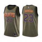 Men's Phoenix Suns #23 Cameron Johnson Swingman Green Salute to Service Basketball Jersey