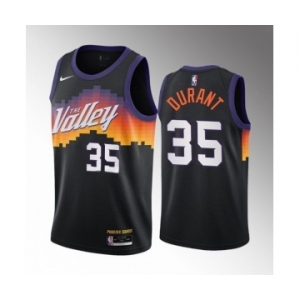 Men's Phoenix Suns #35 Kevin Durant Balck City Edition Stitched Basketball Jersey