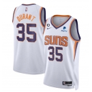 Men's Phoenix Suns #35 Kevin Durant White Association Edition With No.6 Patch Stitched Basketball Jersey