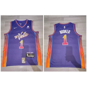 Suns #1 Devin Booker Purple Nike 2023-24 City Edition Swingman Jersey