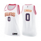 Women's Nike Phoenix Suns #0 Isaiah Canaan Swingman White Pink Fashion NBA Jersey